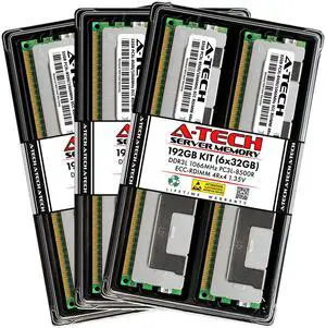 (NOT FOR HOME PC!) A-Tech 192GB 6x 32GB 4Rx4 PC3-8500R DDR3 1.35V ECC RDIMM REG Server Memory RAM