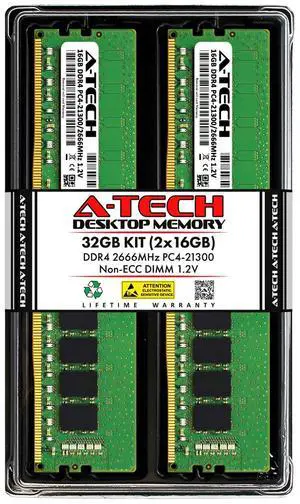 32GB 2x 16GB DDR4-2666 Dell OptiPlex 3060 SFF 3070 Tower 5070 Tower Memory RAM