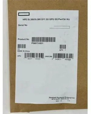 HPE ProLiant DL380/DL560 Gen11 2U GPU Power Cable Kit (p56072-b21) (p56072b21)