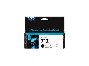 HP 712 38-ml Black DesignJet Ink Cartridge, 3ED70A HP 712 38-ml Black DesignJet Ink Cartridge, 3ED70A