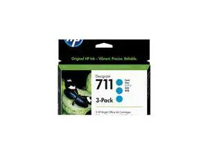 HP 711 3-pack 29-ml Cyan DesignJet Ink Cartridges, CZ134A HP 711 3-pack 29-ml Cyan DesignJet Ink Cartridges, CZ134A