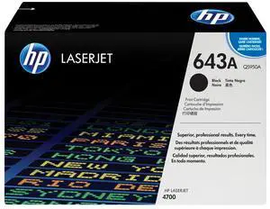 HP 643A Black Original LaserJet Toner Cartridge, ~11,000 pages, Q5950A HP 643A Black Original LaserJet Toner Cartridge, ~11,000 pages, Q5950A