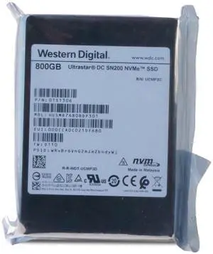 WD DC SN200 800GB HUSMR7680BDP301 0TS1306 PCIe Gen 3.0x4 4GB/s MLC NVMe 2.5" SSD WD DC SN200 800GB HUSMR7680BDP301 0TS1306 PCIe Gen 3.0x4 4GB/s MLC NVMe 2.5" SSD
