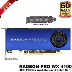 Dell AMD Radeon Pro WX 4100 4GB GDDR5 Quad Mini Display port Graphics Card HFXTY Dell AMD Radeon Pro WX 4100 4GB GDDR5 Quad Mini Display port Graphics Card HFXTY