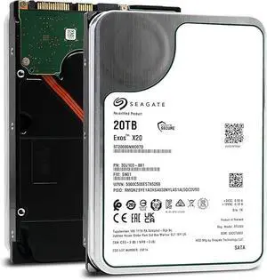 Seagate Exos X20 20TB 7.2K SATA 256MB 3.5" Server Hard Drive HDD ST20000NM007D Seagate Exos X20 20TB 7.2K SATA 256MB 3.5" Server Hard Drive HDD ST20000NM007D