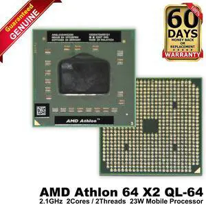 Lot of 10 AMD Athlon 64 X2 QL-64 2.1GHz 2-Core CPU Socket S1 S1g2 AMQL64DAM22GG Lot of 10 AMD Athlon 64 X2 QL-64 2.1GHz 2-Core CPU Socket S1 S1g2 AMQL64DAM22GG