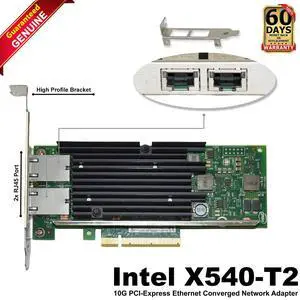 Intel X540-T2 Dual-Ports RJ-45 10GbE PCIe Low-Profile Converged Network Adapter Intel X540-T2 Dual-Ports RJ-45 10GbE PCIe Low-Profile Converged Network Adapter