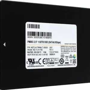 Samsung PM883 1.92TB MZ-7LH1T90 Enterprise 2.5" SATA III SSD MZ7LH1T9HMLT-00005 Samsung PM883 1.92TB MZ-7LH1T90 Enterprise 2.5" SATA III SSD MZ7LH1T9HMLT-00005