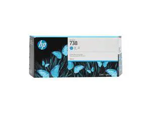 HP 738 300-ml Cyan DesignJet Ink Cartridge, 676M6A HP 738 300-ml Cyan DesignJet Ink Cartridge, 676M6A