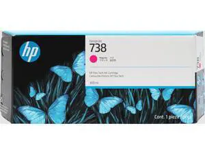 HP 738 300-ml Magenta DesignJet Ink Cartridge, 676M7A HP 738 300-ml Magenta DesignJet Ink Cartridge, 676M7A