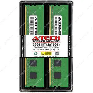 A-Tech 32GB 2x 16GB 1Rx8 PC5-51200R DDR5 6400 MHz EC8 RDIMM Server Memory RAM A-Tech 32GB 2x 16GB 1Rx8 PC5-51200R DDR5 6400 MHz EC8 RDIMM Server Memory RAM