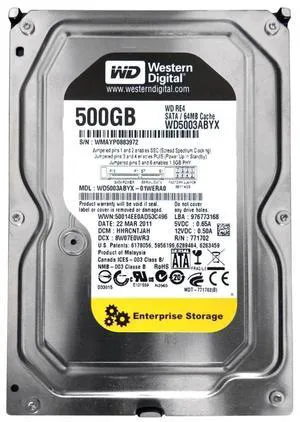 **ZERO HOURS**- WD5003ABYX WESTERN DIGITAL 500GB 7.2K SATA 3.5IN HDD **ZERO HOURS**- WD5003ABYX WESTERN DIGITAL 500GB 7.2K SATA 3.5IN HDD
