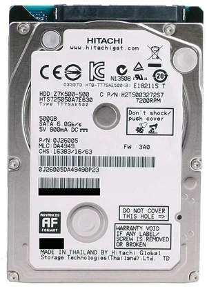 **ZERO HOURS**-HTS725050A7E630-HGST Travelstar Z7K500 500GB, SATA 3, 2.5"HD **ZERO HOURS**-HTS725050A7E630-HGST Travelstar Z7K500 500GB, SATA 3, 2.5"HD