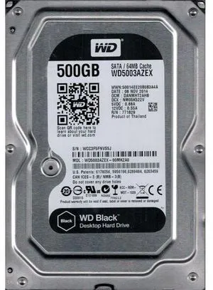 WD Black WD5003AZEX 500GB 3.5" SATA 7200rpm Internal Hard Drive WD Black WD5003AZEX 500GB 3.5" SATA 7200rpm Internal Hard Drive