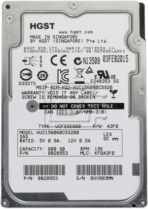 (NOT FOR HOME PC!) Hitachi 600GB 15K RPM 12Gbps 2.5" SAS HDD Hard Drive HUC156060CSS200 (NOT FOR HOME PC!) Hitachi 600GB 15K RPM 12Gbps 2.5" SAS HDD Hard Drive HUC156060CSS200