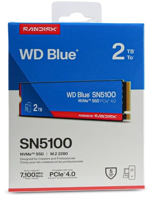WD Blue SN5100 2TB WDS200T5B0E PCIe Gen 4.0 x4 8GB/s 3D QLC NVMe M.2 2280 SSD WD Blue SN5100 2TB WDS200T5B0E PCIe Gen 4.0 x4 8GB/s 3D QLC NVMe M.2 2280 SSD