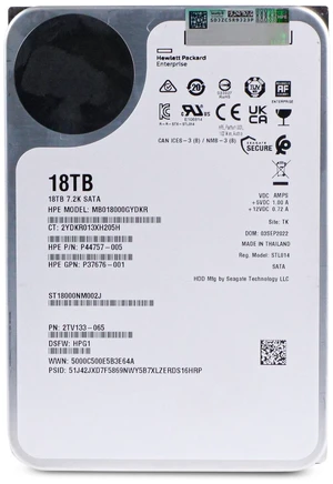 HP/Seagate Exos X18 18TB ST18000NM002J 7.2K RPM SATA 6Gb/s 512e 3.5" HDD HP/Seagate Exos X18 18TB ST18000NM002J 7.2K RPM SATA 6Gb/s 512e 3.5" HDD