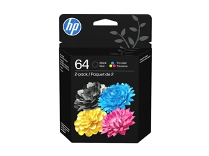 HP 64 2-pack Black/Tri-color Original Ink Cartridges, X4D92AN#140 HP 64 2-pack Black/Tri-color Original Ink Cartridges, X4D92AN#140