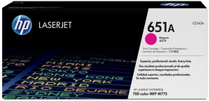 HP 651A Magenta Original LaserJet Toner Cartridge, ~16,000 pages, CE343A HP 651A Magenta Original LaserJet Toner Cartridge, ~16,000 pages, CE343A