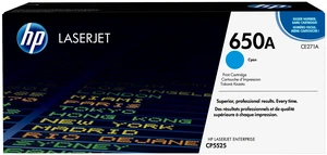 HP 650A Cyan Original LaserJet Toner Cartridge, ~15,000 pages, CE271A HP 650A Cyan Original LaserJet Toner Cartridge, ~15,000 pages, CE271A