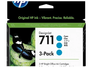 HP 711 3-pack 29-ml Cyan DesignJet Ink Cartridges, CZ134A HP 711 3-pack 29-ml Cyan DesignJet Ink Cartridges, CZ134A
