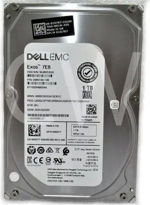 0-HOURS Dell 0M33YT M33YT 1TB 7200RPM 6Gbps 3.5" SATA HDD Hard Drive - OEM