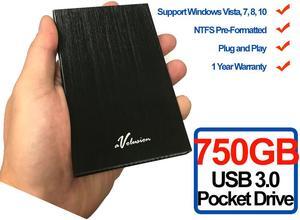 Avolusion HD250U3 750GB USB 3.0 Portable External Hard Drive (Black) Ultra Slim
