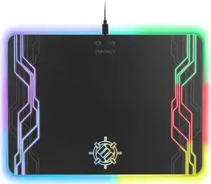 ENHANCE Large Hard Surface LED Gaming Mouse Pad - 7 RGB Light Up Modes