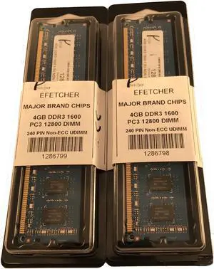 8GB (2 x 4GB)DDR3 1600 PC3 12800 240 Pin 1.5V CL11 Non ECC UDIMM For Desktop