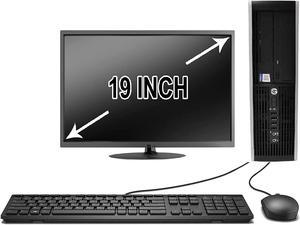 HP OR DELL Desktop PC 8GB 500GB HDD 19" LCD Monitor WiFi Windows 10 Pro