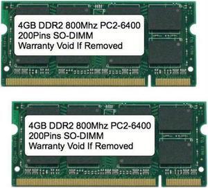 8GB Kit 2x 4GB DDR2 800 MHz PC2-6400 Sodimm Memory for IBM Lenovo HP Dell Laptop
