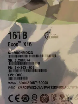 (NOT FOR HOME PC!) Seagate Hard Drive Exos 16TB 7200RPM 256MB SAS SAS3 12Gb/s 3.5 ST16000NM002G HDD - OEM