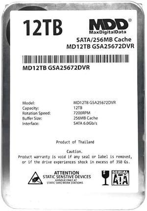 MDD 12TB 7200RPM 256MB Cache 3.5" SATA 6Gb/s Internal Surveillance Hard Drive