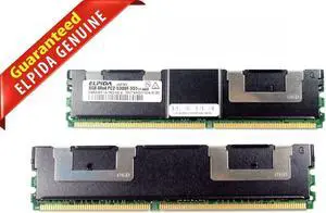 (NOT FOR HOME PC!) Genuine Elpida DDR2-667 8Gb 4Rx4 667M PC2-5300 240Pins Fully Buffered DIMM C859J