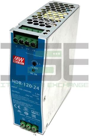 Mean Well NDR-120-24 24V 5A 120W Single-Output DIN Mount Power Supply