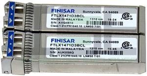 Lot of 2 Finisar FTLX1471D3BCL 10Gbps 1310nm LR SFP+ SingleMode 10KM Transceiver