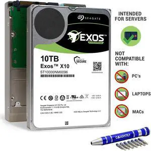(NOT FOR HOME PC!) Seagate Exos ST10000NM0096 10TB Enterprise 7.2K 12Gb/s 256MB 3.5" SAS Hard Drive