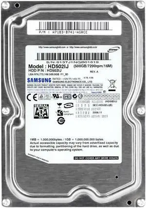 Samsung Spinpoint F1 500GB 7.2K 16MB SATA II 3.5'' HD502IJ