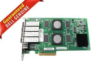 Dell QLogic QLE2462 4xTransceivers 4Gb PCI-E Fiber Channel Networking Card W08H4
