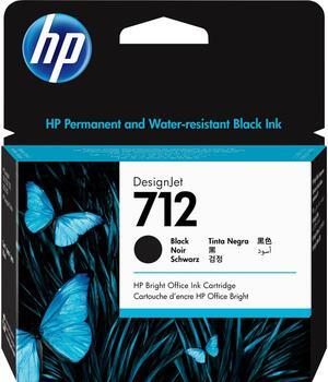 HP 712 80-ml Black DesignJet Ink Cartridge, 3ED71A