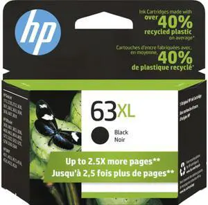 HP 63XL High Yield Black Original Ink Cartridge, ~430 pages, F6U64AN#140