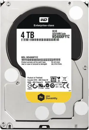 Western Digital WD4000FYYZ-01UL1B2 4TB SATA/64MB Cache 3.5" Hard Drive - OEM