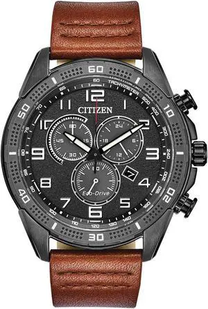 Men's Citizen Eco-Drive Chronograph CHR Drive Brown Watch AT2447-01E