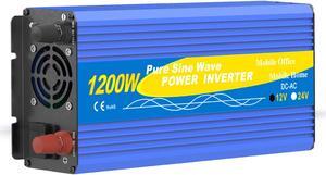 Solinba 1200W/Peak 2500w Car Power Inverter Converter DC12v to AC110v 60Hz