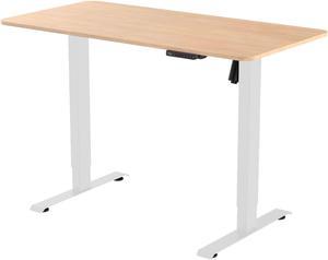 RISE UP ESSENTIAL affordable electric standing desk adjustable height sitstandup ergonomic office computer table workstation memory 236x472 maple desktop 2746 height range white frame