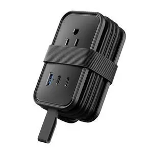 Travel Power Strip with USB-C Ports, 3 AC, 2 USB-C (20W), 1 USB-A, 3.4 ft Wraparound Cord, Flat Plug, Non-Surge Compact Power Strip Travel Power Strip with USB-C Ports, 3 AC, 2 USB-C (20W), 1 USB-A, 3.4 ft Wraparound Cord, Flat Plug, Non-Surge Compact Power Strip