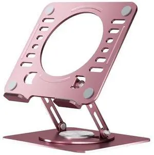 Adjustable Swivel Laptop Stand for Desk - 360° Rotating Steel Laptop Riser with Height & Tilt, Fits up to 16 Inches Adjustable Swivel Laptop Stand for Desk - 360° Rotating Steel Laptop Riser with Height & Tilt, Fits up to 16 Inches