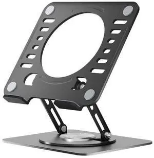 Adjustable Swivel Laptop Stand for Desk - 360° Rotating Steel Laptop Riser with Height & Tilt, Fits up to 16 Inches Adjustable Swivel Laptop Stand for Desk - 360° Rotating Steel Laptop Riser with Height & Tilt, Fits up to 16 Inches