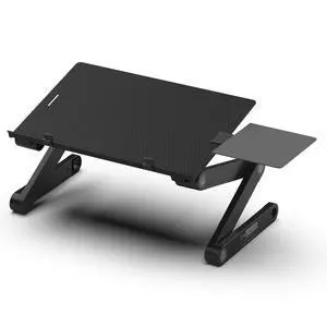 Adjustable Laptop Stand and Lap Desk for Bed, Couch and Desk - WorkEZ Best Aluminum Laptop Table with Mouse Pad, Black Adjustable Laptop Stand and Lap Desk for Bed, Couch and Desk - WorkEZ Best Aluminum Laptop Table with Mouse Pad, Black