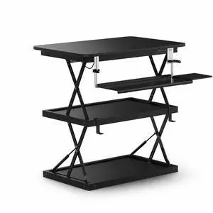 Tall Compact Standing Desk Converter with Vertical Lift and 2-Position Keyboard Tray Tall Compact Standing Desk Converter with Vertical Lift and 2-Position Keyboard Tray